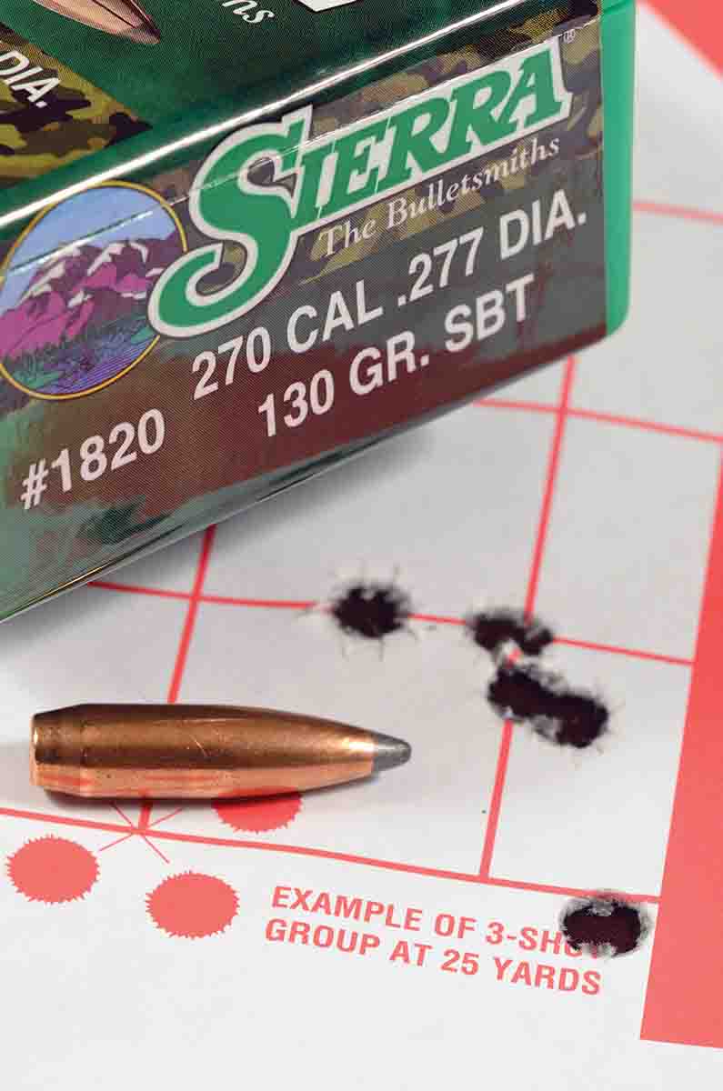 Sierra’s 130-grain spitzer boat-tail is one of the finest hunting bullets ever made for the .270 Winchester.